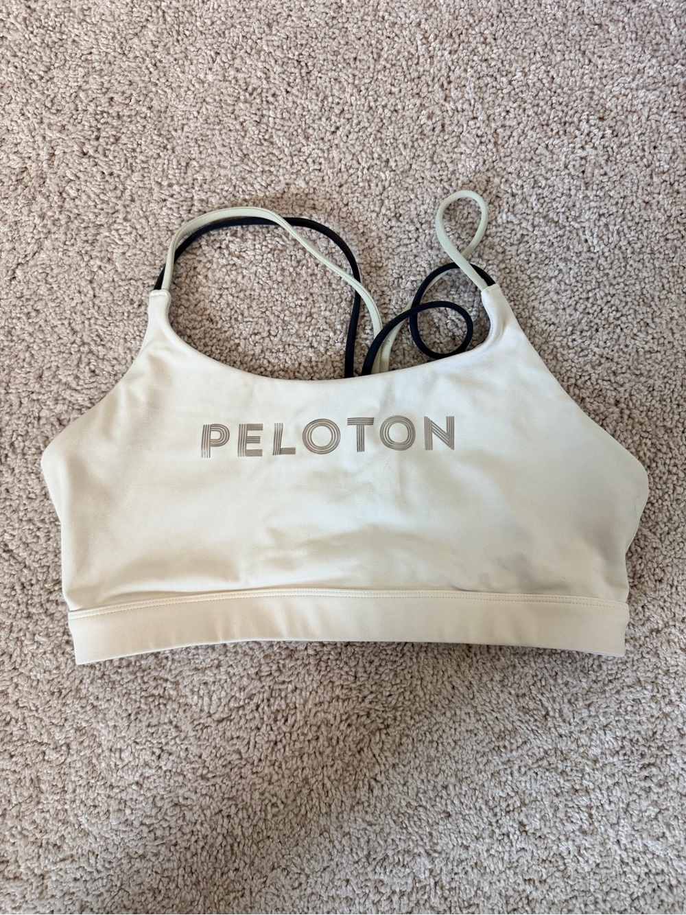 Peloton Women's White Strappy Sports Bra